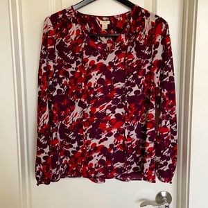 J crew long sleeve pattern blouse